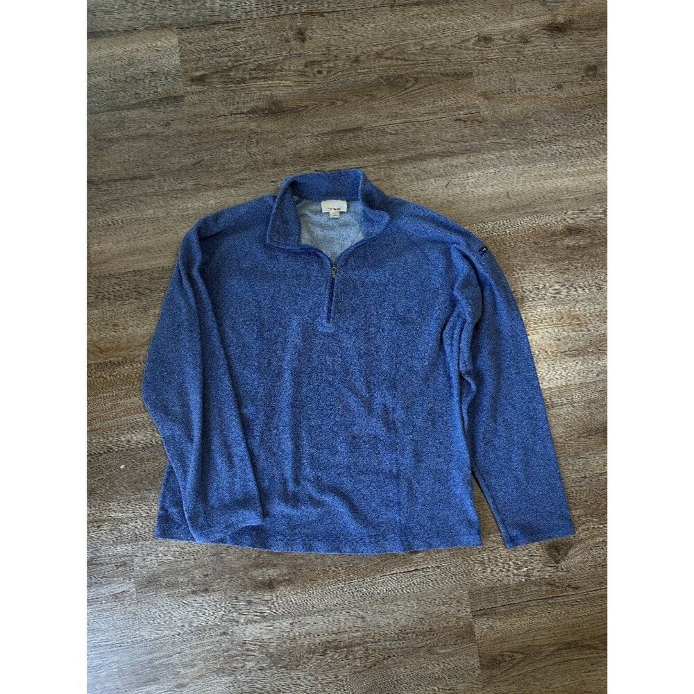 L. L. Bean Womens 1/4 Zip Pullover Sweater Fleece Blue Purple Sweatshirt LL
